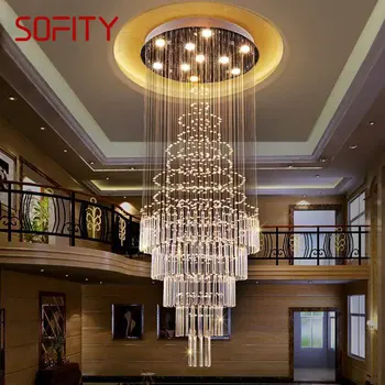 Модерен Кристална окачен лампа SOFITY LED Креативна Луксозен Полилей за дома, хол, Окачена лампа на стълба вили