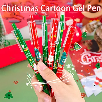 Коледната тема Гел писалка за печат 0,5 мм Творчески карикатура Подарък ученик Канцеларски материали, Офис Скъпа писалка за писане Коледни Аксесоари