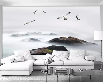 Тапети по поръчка модерен минимализъм чист плаж птица красив пейзаж, картина ТЕЛЕВИЗИЯ фон на стените, 3D тапети